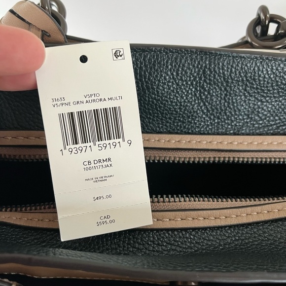 Coach Crossbody Dream Satchel in Colorblock - Pine Green Multi - Picture 6 of 9